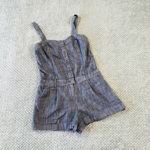 vintage light gray babydoll button down romper y2k going out forever 21 M